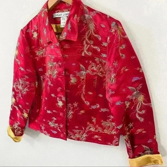 Night Lights red silk blend jacket - Picture 3 of 5